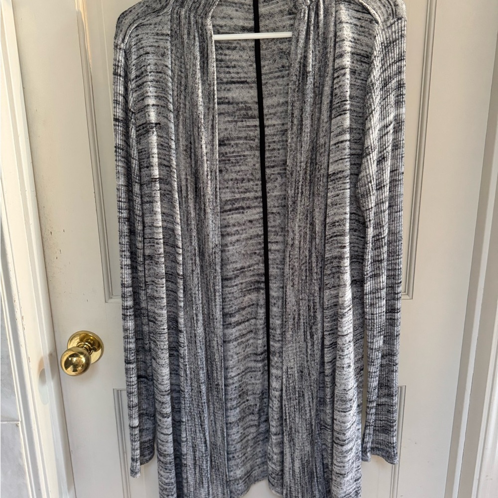 Ink Love and Peace Gray Striped Women's Duster Sweater